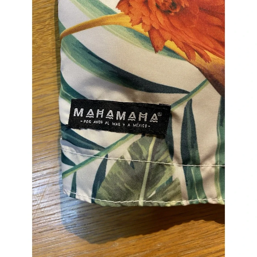 Tropical Toucans Palm Frans‎ Flowers Lined Swim Trunks Men's 32x7 Mahamaha